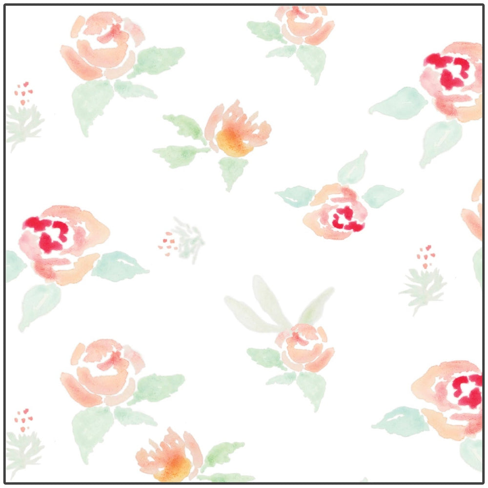 Newborn Hat, Peachy Pink Watercolor Floral 2
