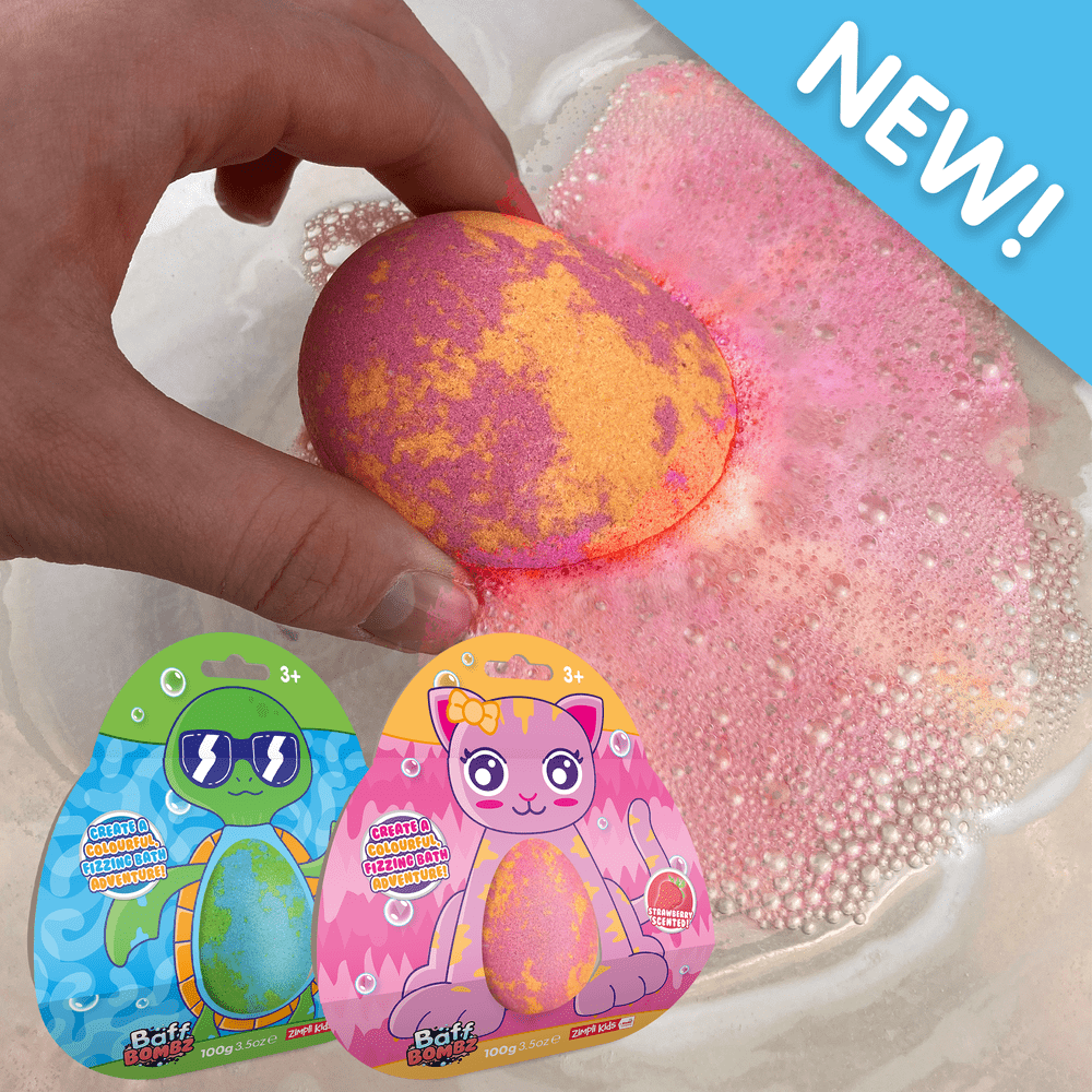 Zimpli Large Cat & Turtle Bath Bombs - Colourful Kids Bath 3