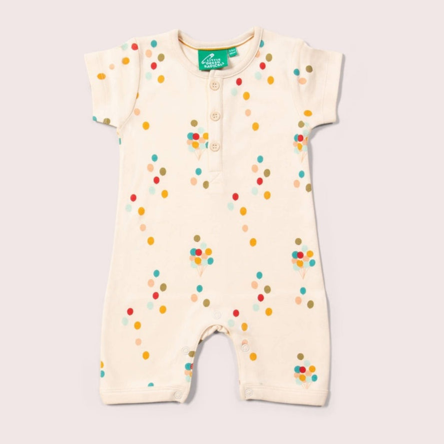 Rainbow Balloons Organic Summer Romper 1