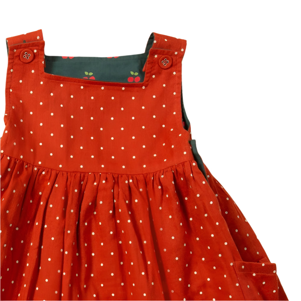 Olive Cherries Reversible Pinny Dress 5