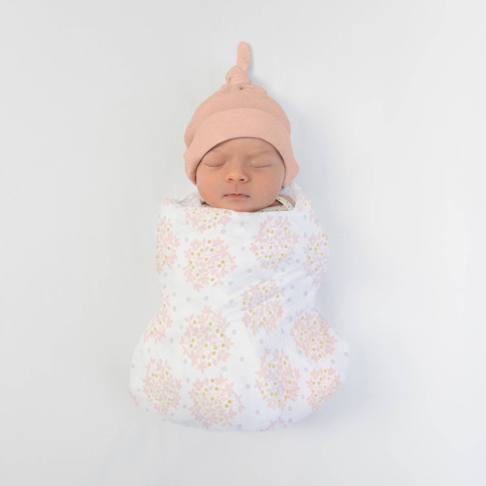 Newborn Hat, Heathered Peach Blush 2