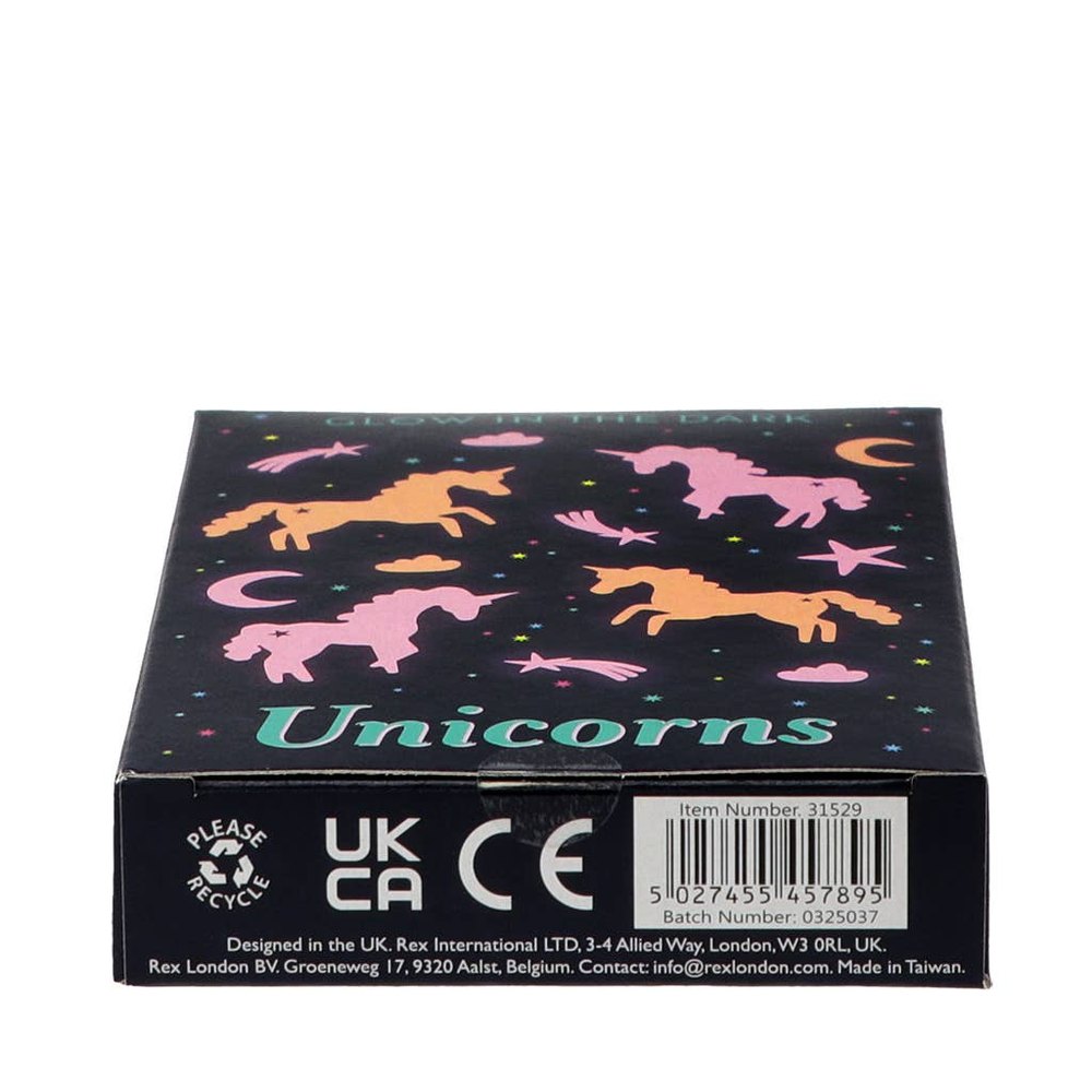 Glow in the dark stick-on shapes box of 24 - Unicorns 3