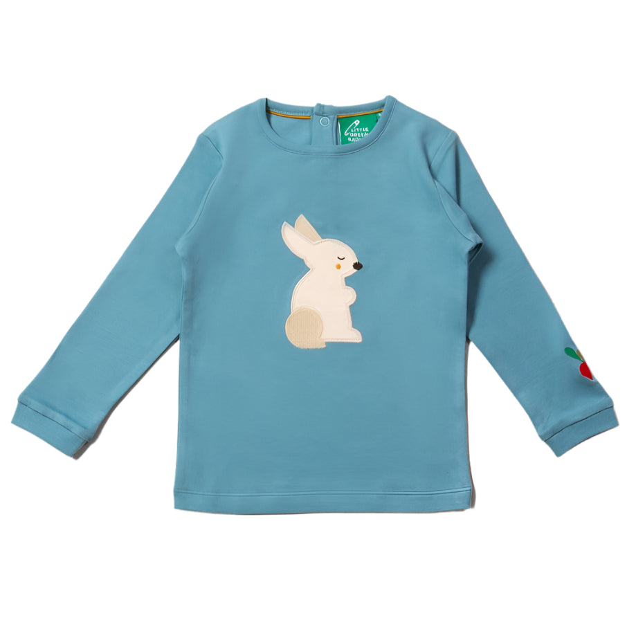 Radish Rabbit Applique Long Sleeve T-Shirt 1