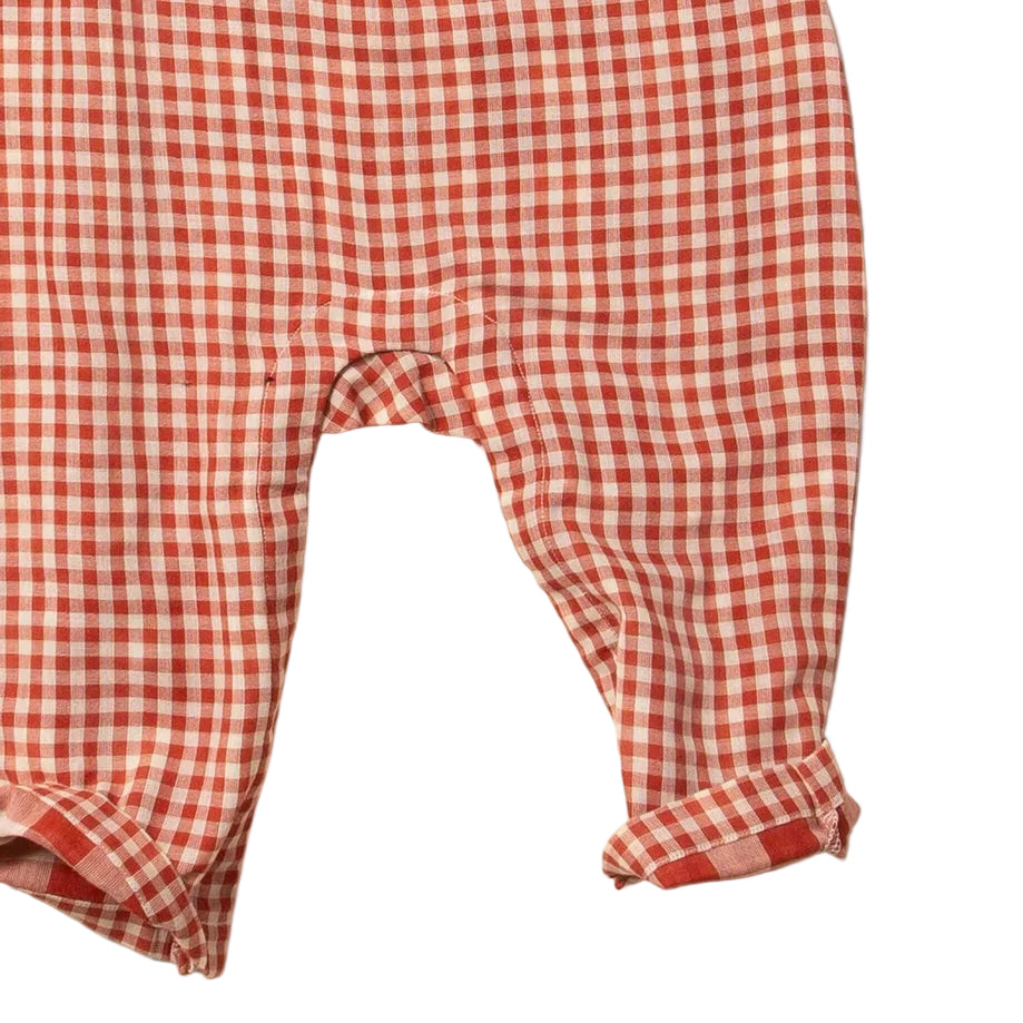 Little Red Checked Frill Summer Romper 3