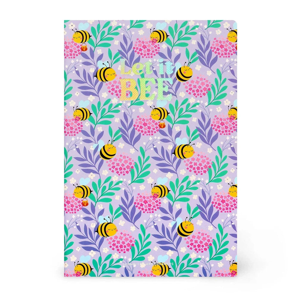 Lined Notebook with Illustrated Cover - Bee 1