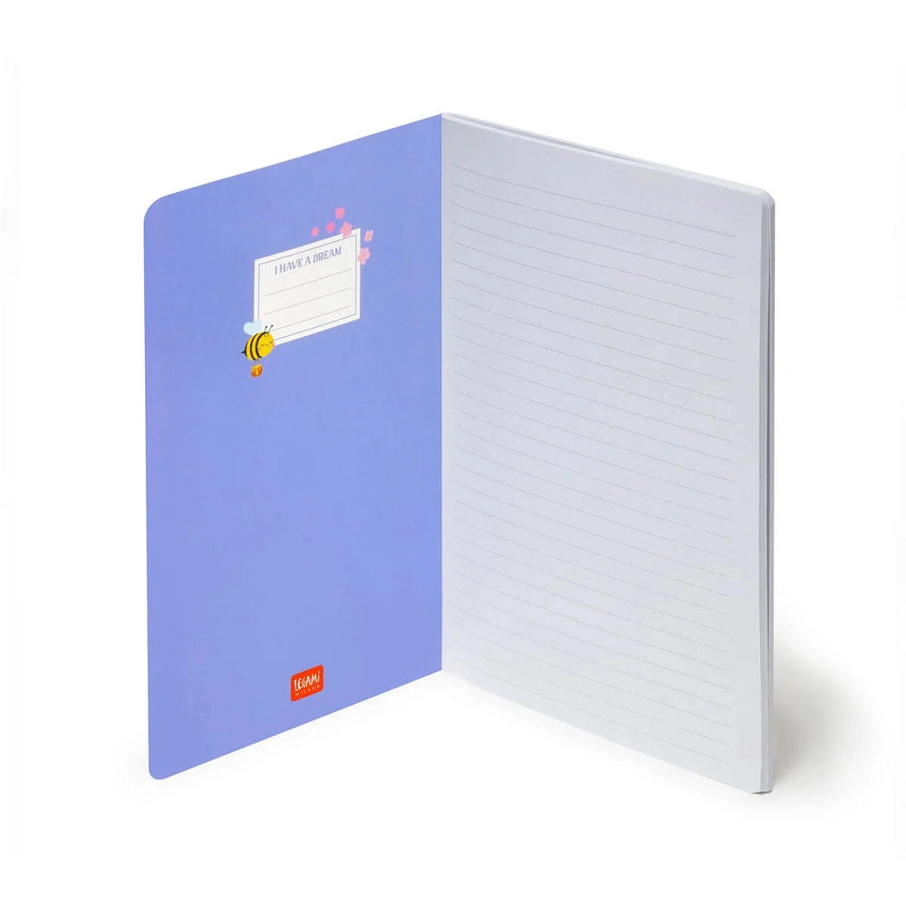Lined Notebook with Illustrated Cover - Bee 3