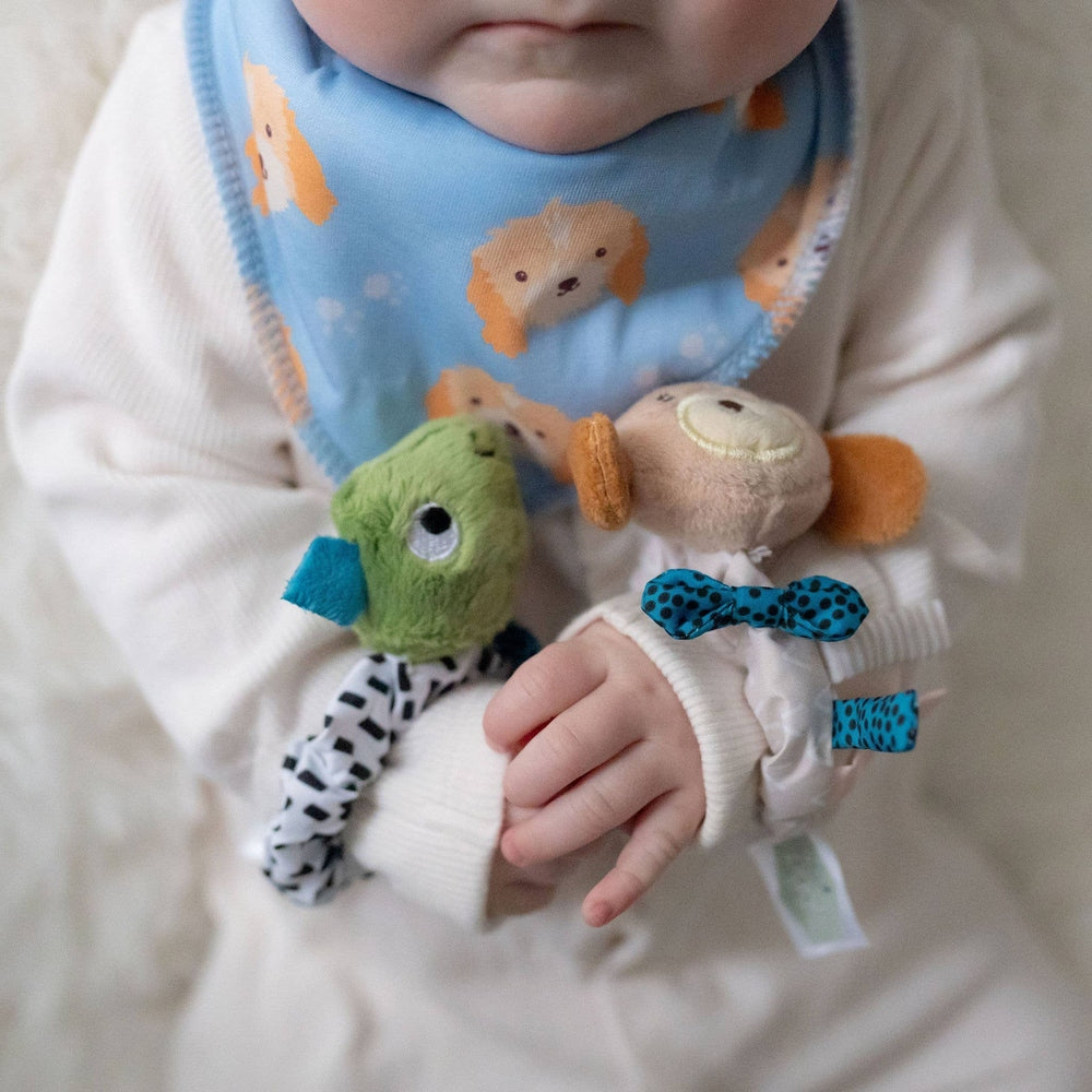 Plush Dino and Cockapoo Wrist Rattles 2