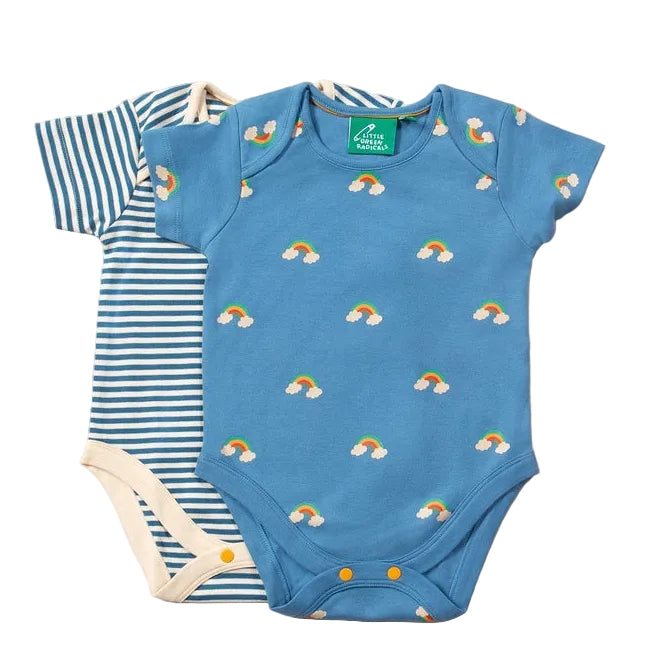 Blue Rainbows Organic Baby Bodysuit Set 2 Pack 1