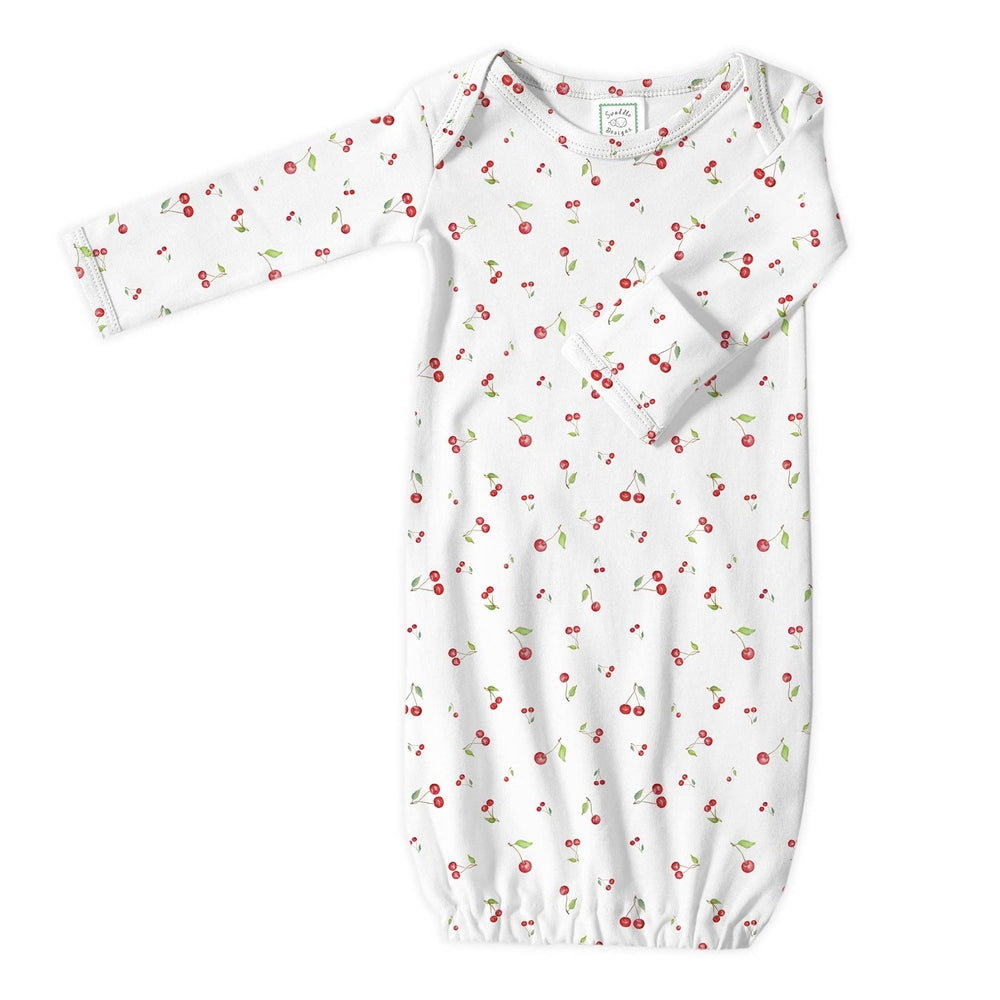 Organic Cotton Sleep Gown - Watercolor Little Cherries 1