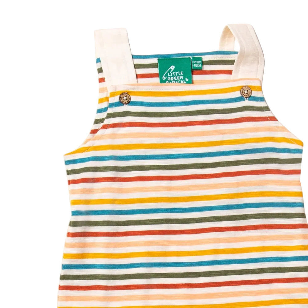 Cream Rainbow Storytime Dungaree Shorts 2