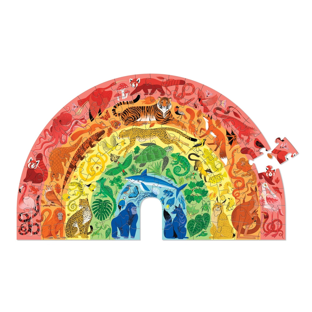 Crocodile Creek 100 Pc Shaped Box Puzzles/Rainbow Animals 2