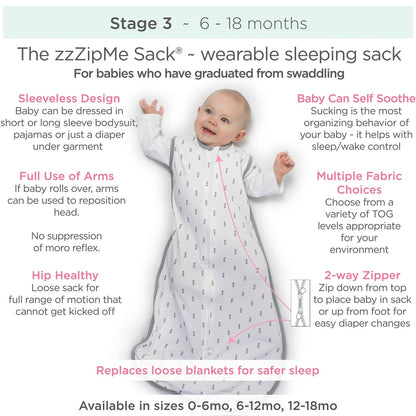 Muslin Non-Weighted zzZipMe Sack - Watercolor Peachy Pink Floral 2