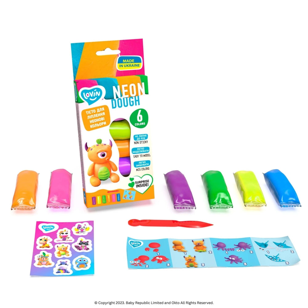 Lovin™ Modelling Dough Set - Neon 2
