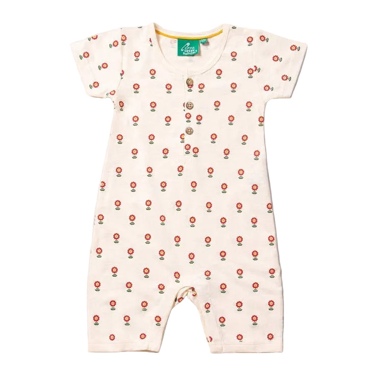 Red Flowers Organic Summer Romper 1