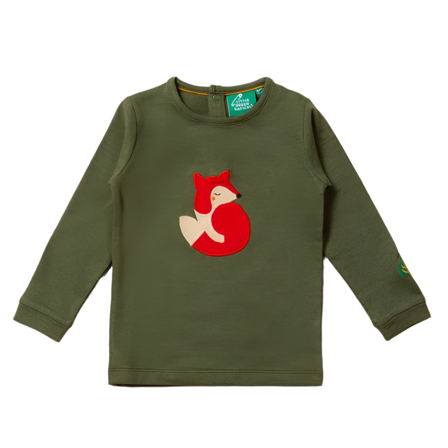 Little Fox Applique Long Sleeve T-Shirt 1