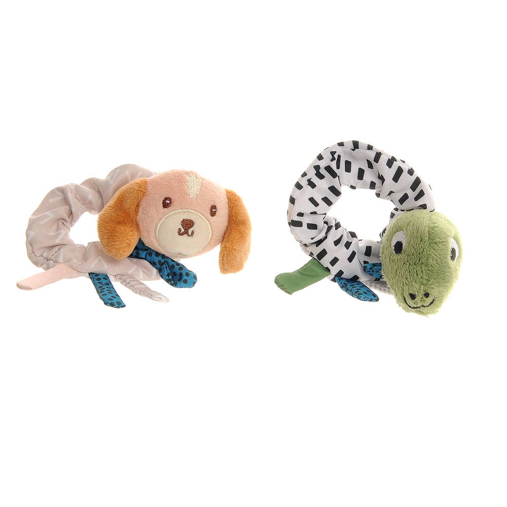 Plush Dino and Cockapoo Wrist Rattles 1