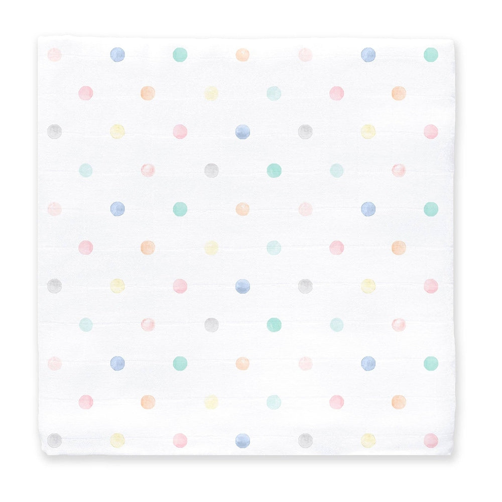 Muslin Swaddle Single - Watercolor Mini Multi Dots 2