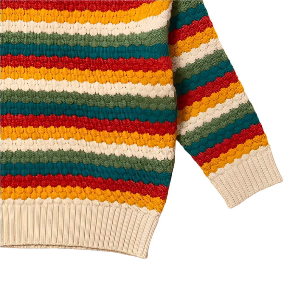 From One To Another Honeycomb Rainbow Snuggly Knitted Jumper 4