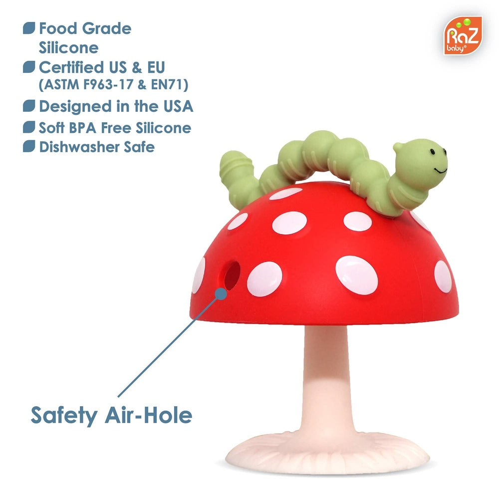 CHOMPY MUSHROOM GRIP TEETHER - RED/GREEN 3