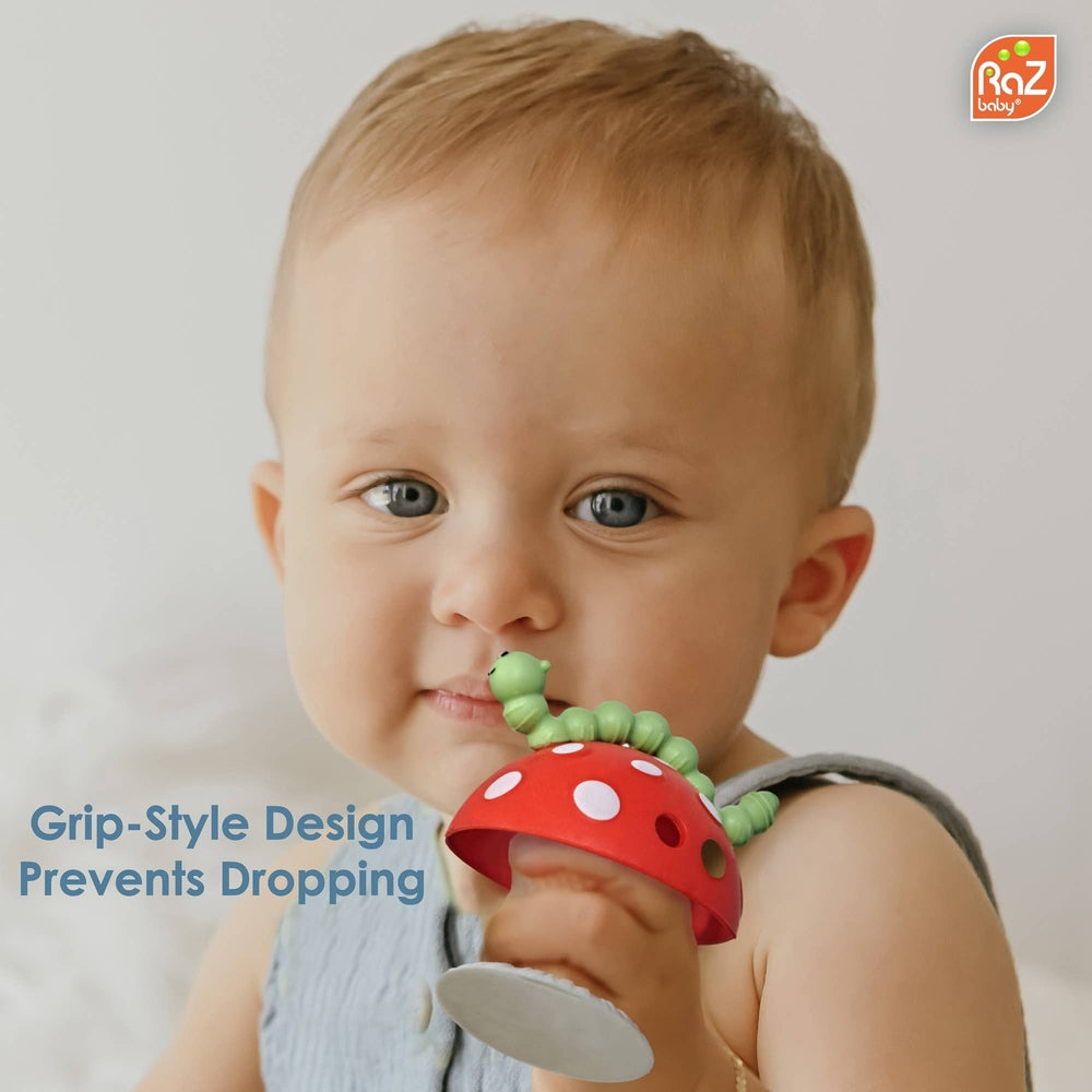 CHOMPY MUSHROOM GRIP TEETHER - RED/GREEN 7