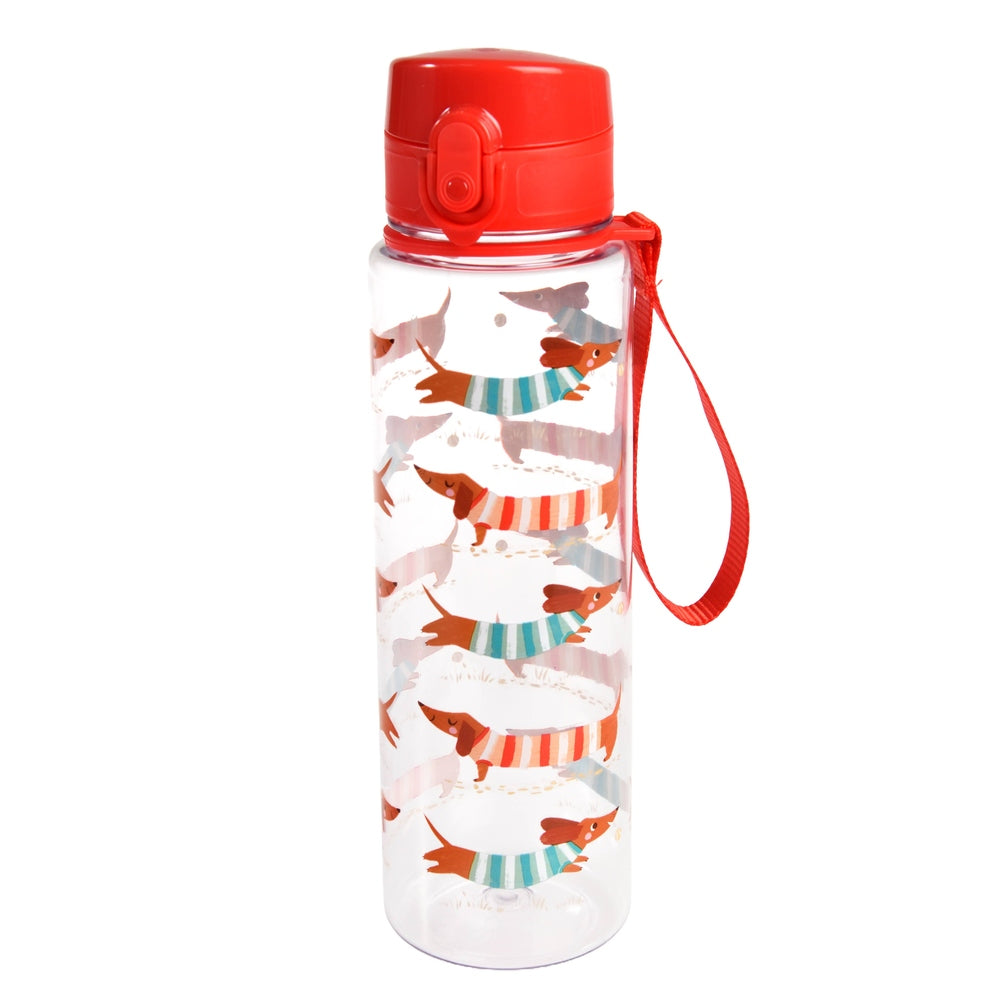 Drinks bottle with push button lid 700ml - Sausage Dog 1