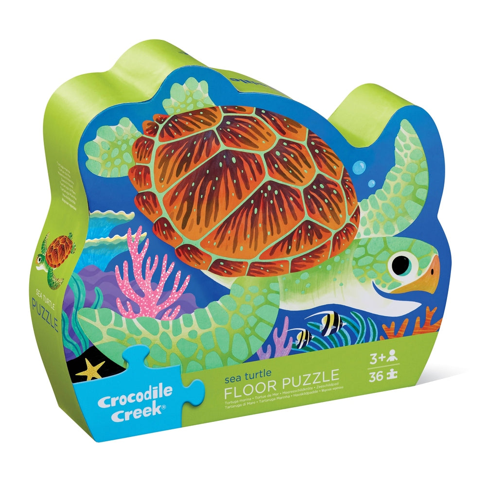 Crocodile Creek 36-pc Shaped Box Foil Puzzles/Sea Turtle 1