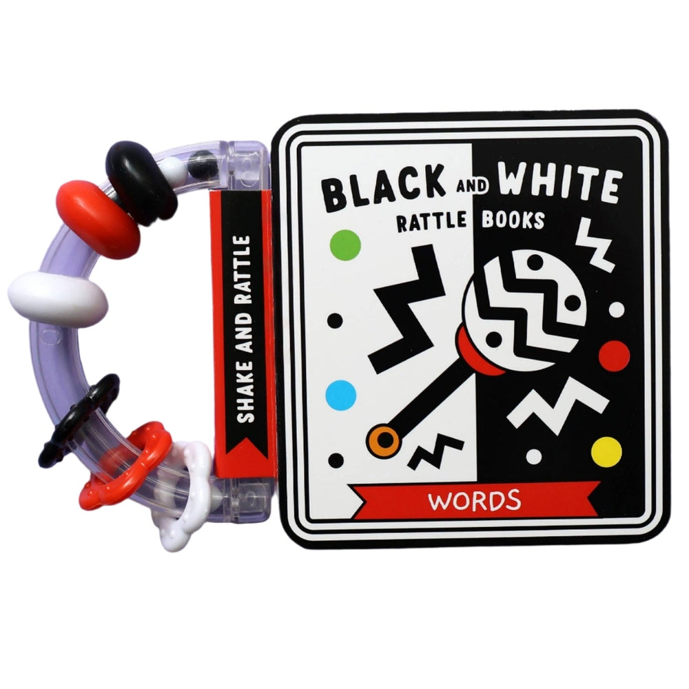 Words - Black & White Rattle Book 1