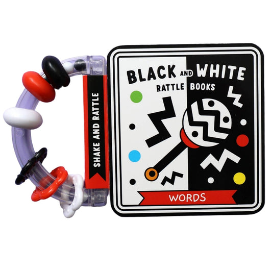 Words - Black & White Rattle Book 1