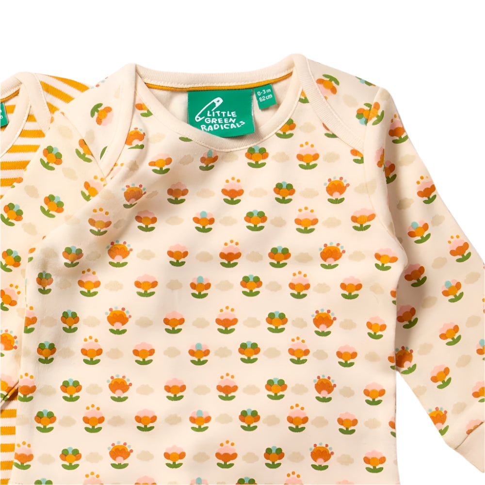 Little Blooms Organic Baby Bodysuit Set - 2 Pack 2