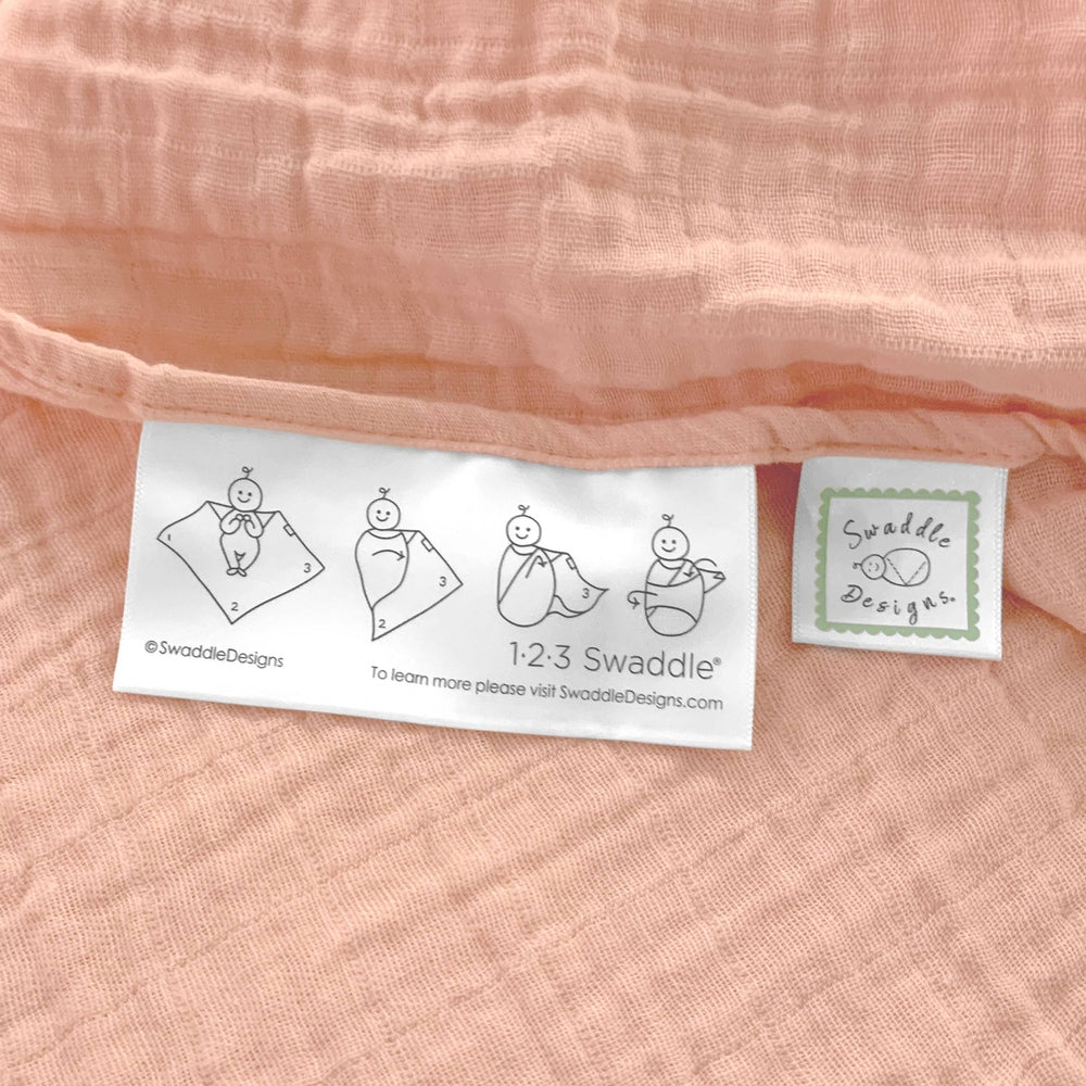 Peach Blush Muslin Swaddle Blanket, Premium Cotton 3