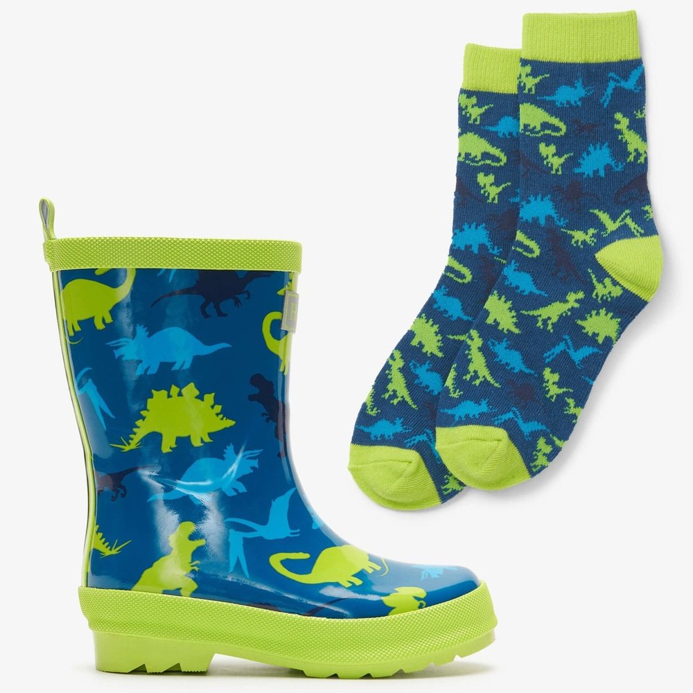 Hatley Wellingtons & Sock Set - Real Dinos 