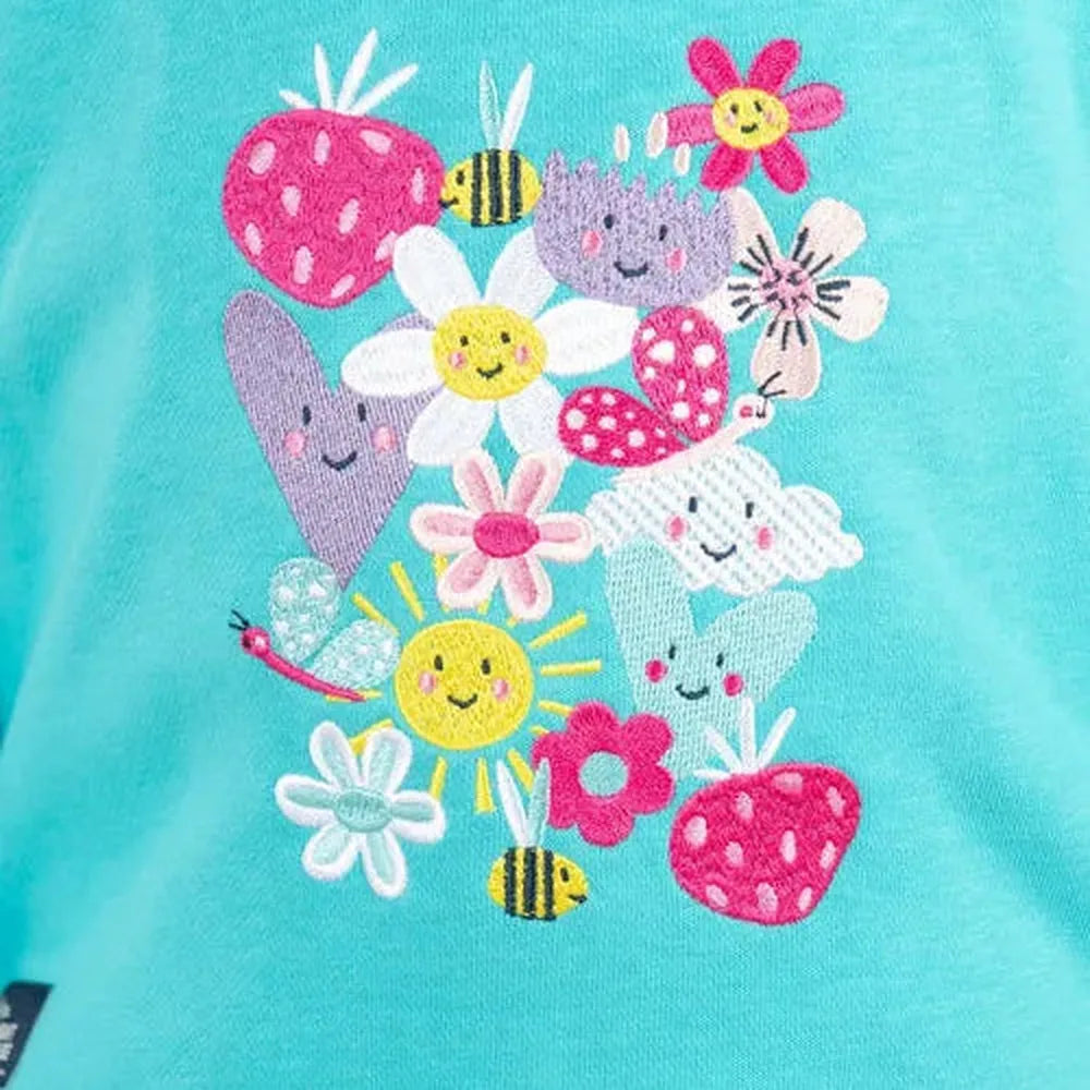 Jessie Embroidered Hoodie - Turquoise 2