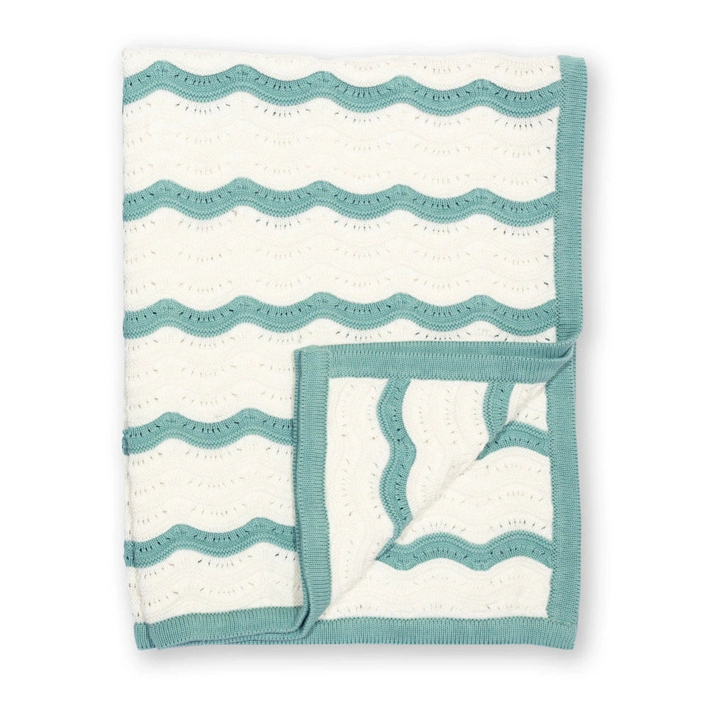 Heirloom Organic Knit Blanket Soft Aloe 1