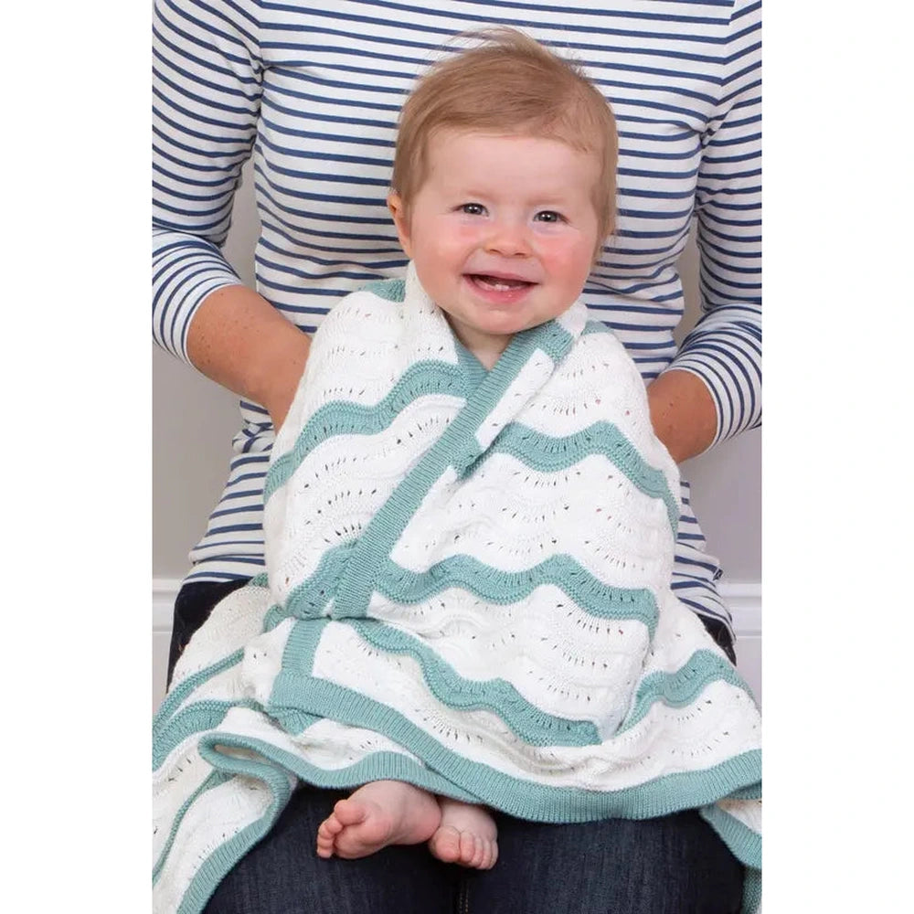 Heirloom Organic Knit Blanket Soft Aloe 3