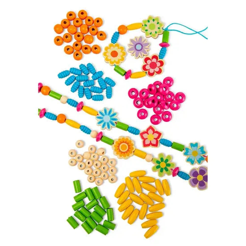 Summer Flowers Jewellery Set- Kids Wooden Bead Bracelet Making Kit 4