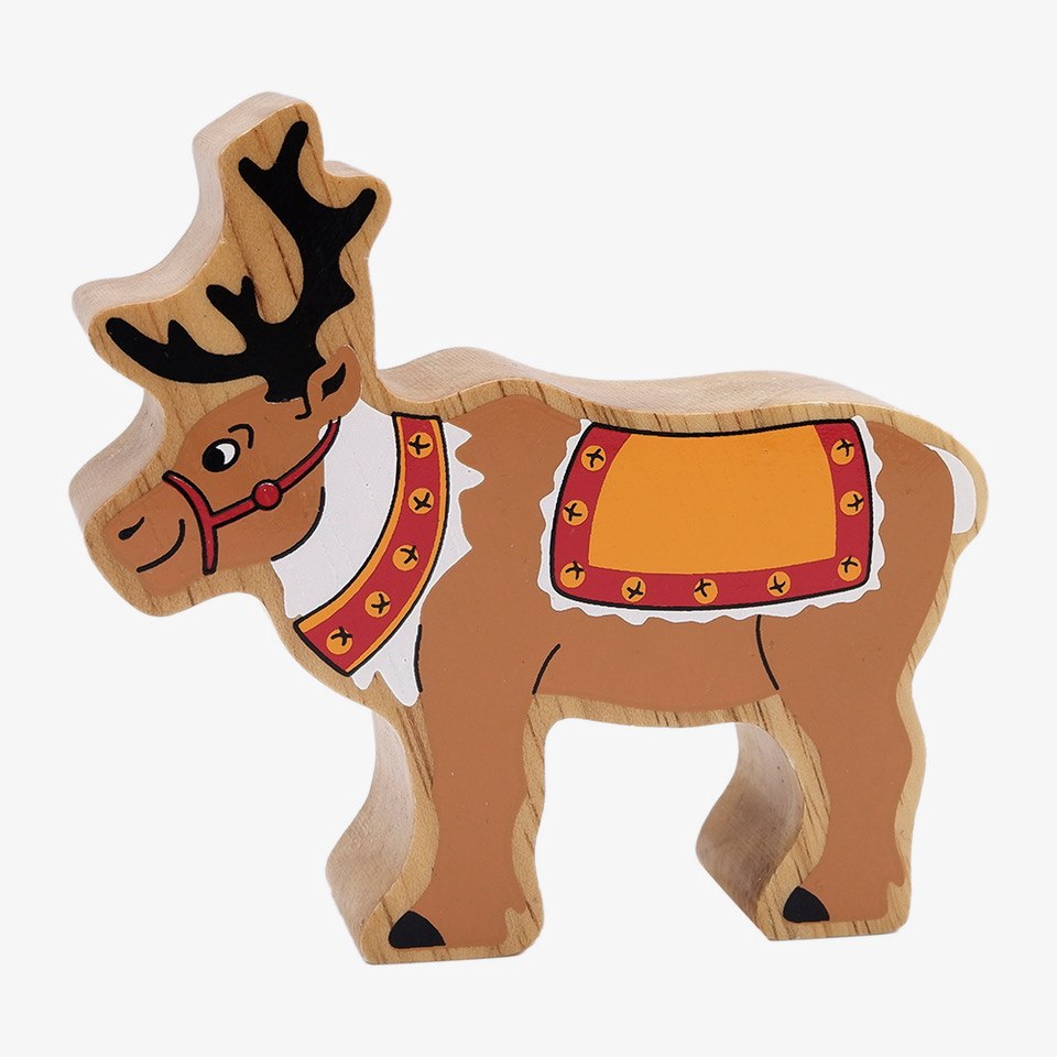 Brown Reindeer With Reins Figure 1
