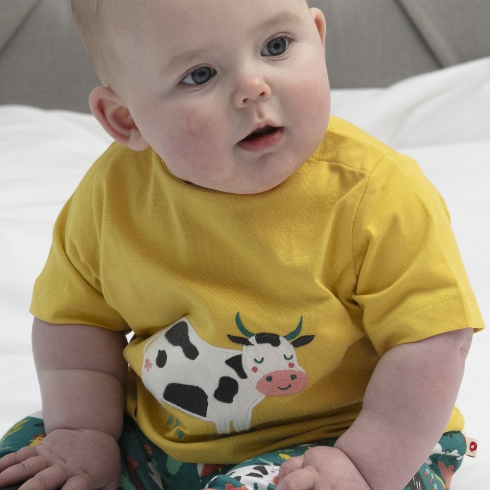 Piccalilly T-Shirt Applique Cow 