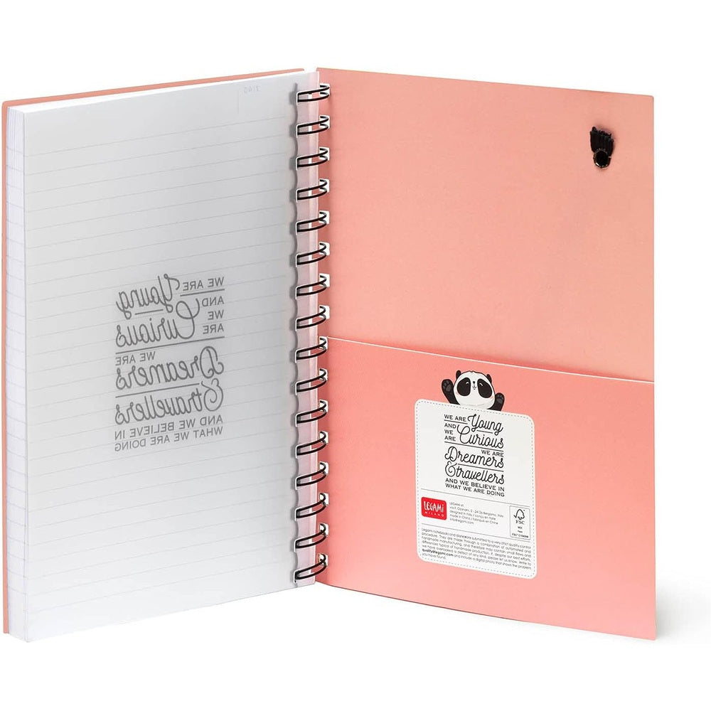 Lined Notebook with Illustrated Cover - Panda 4