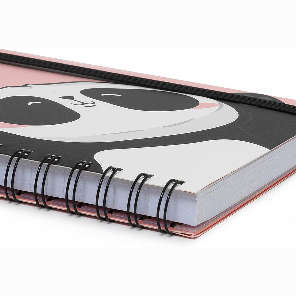 Lined Notebook with Illustrated Cover - Panda 3