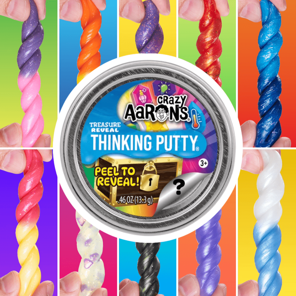 Mini Thinking Putty - Treasure Reveal, Peel To Reveal Mystery Tins