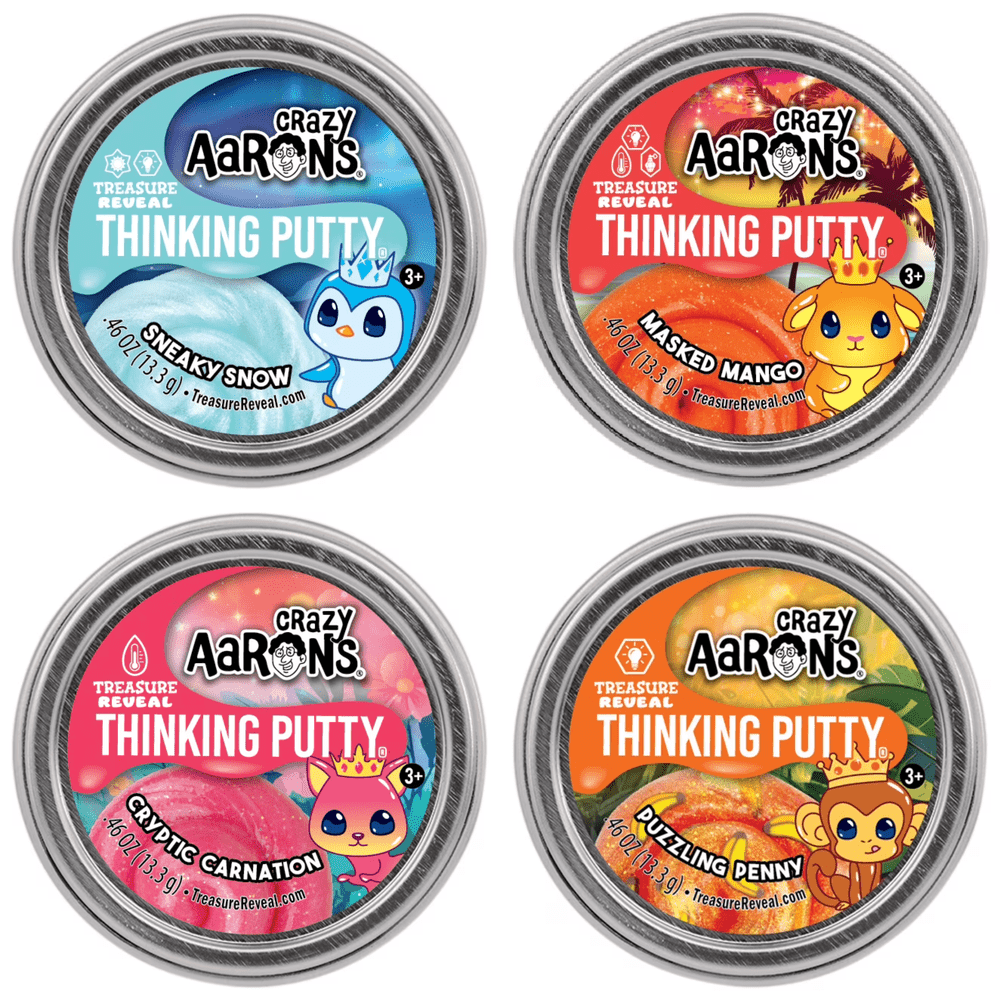 Mini Thinking Putty - Treasure Reveal, Peel To Reveal Mystery Tins