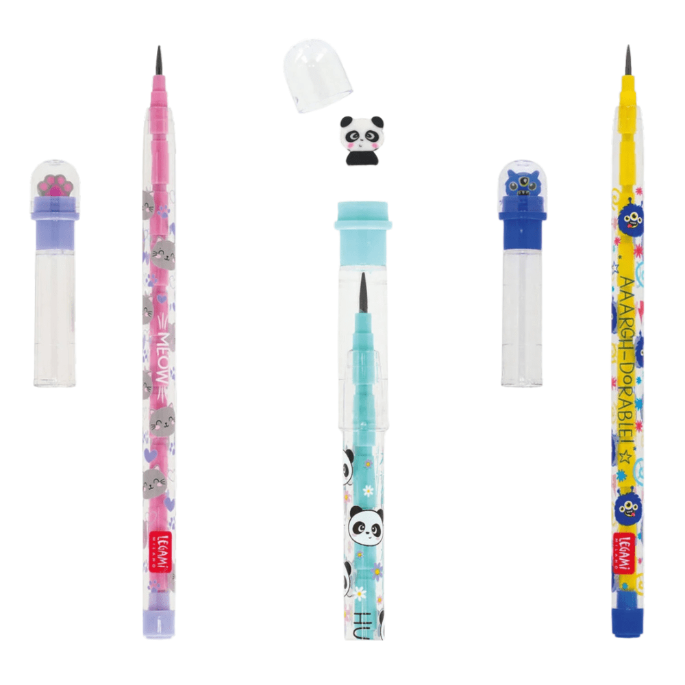Stackable Pencil with Eraser - Take a Tip - Various Designs 1