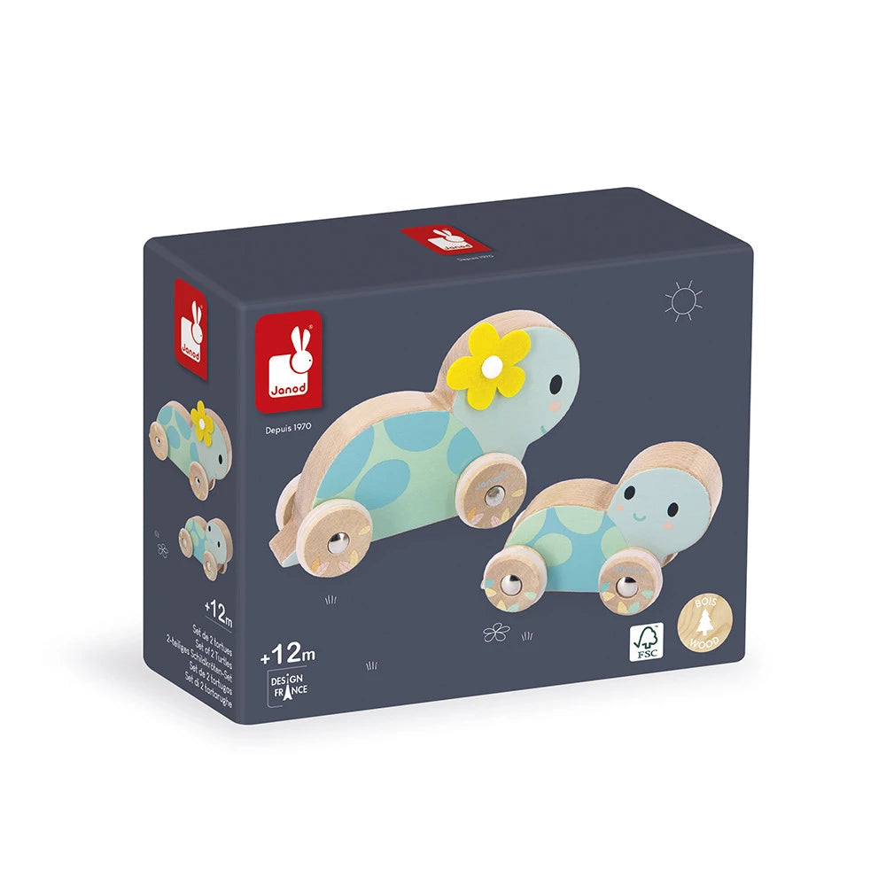 Set of 2 Pushing Turtles 3