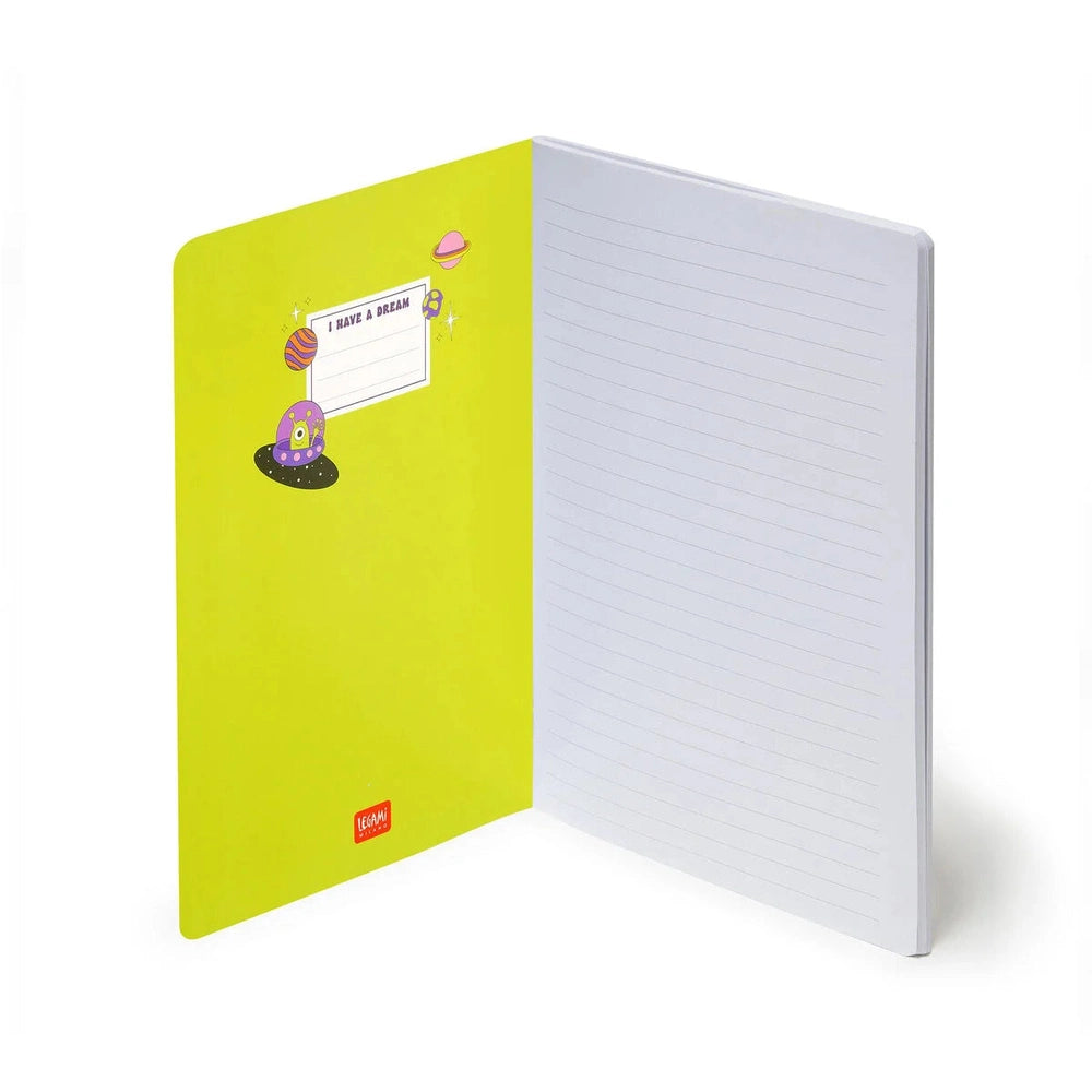 Lined Notebook with Illustrated Cover - Space 2
