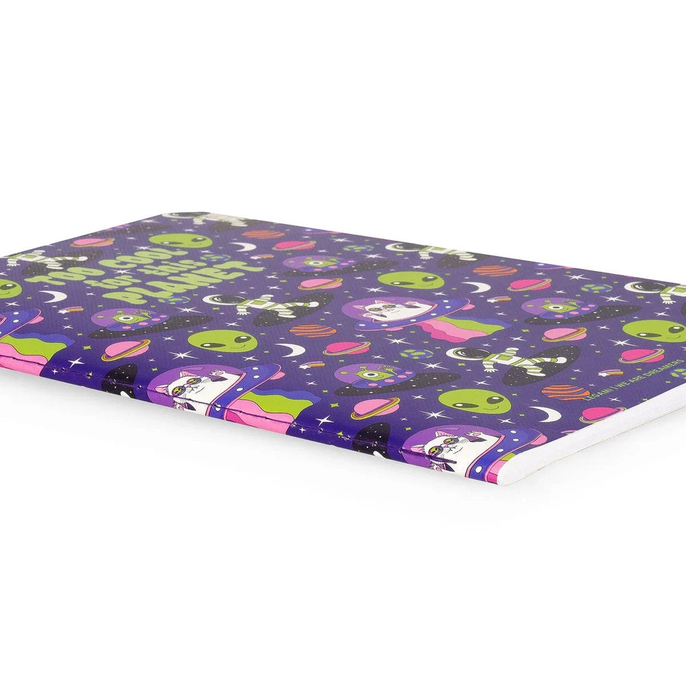 Lined Notebook with Illustrated Cover - Space 3