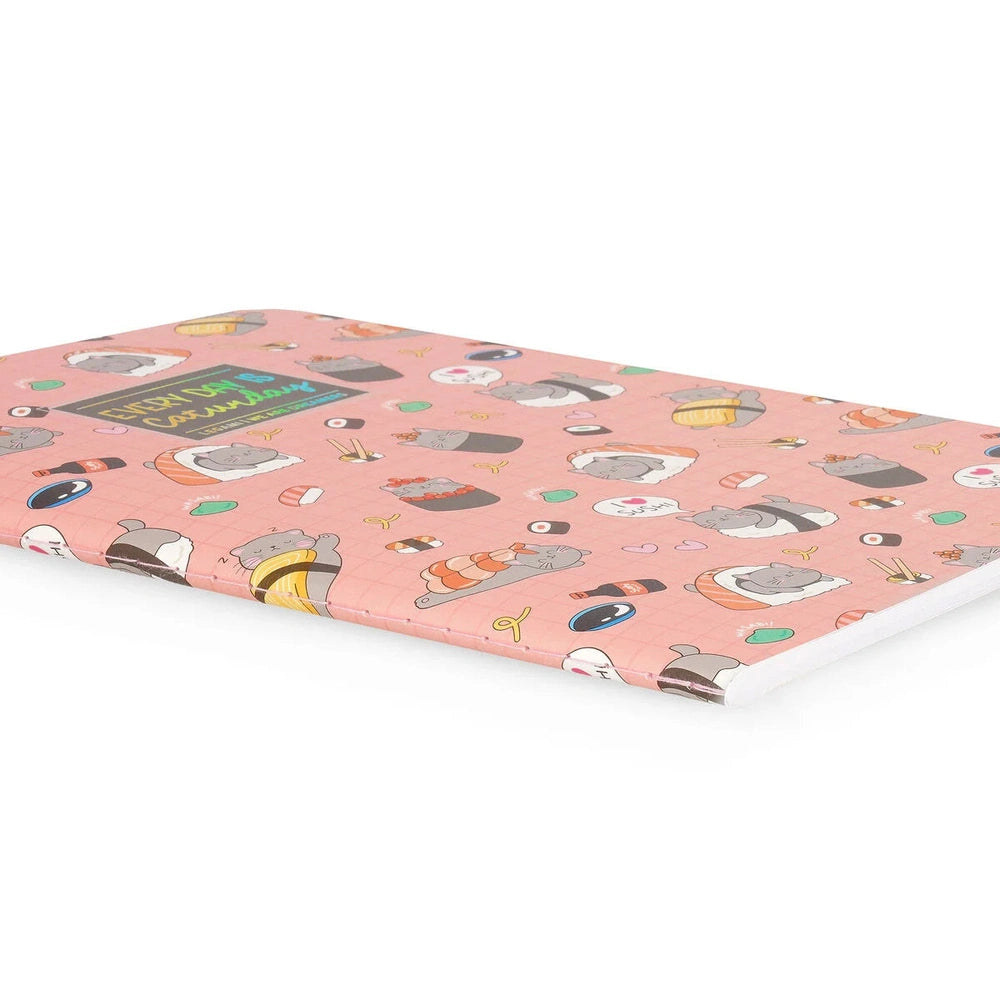 Lined Notebook with Illustrated Cover - Sushi Cat 3
