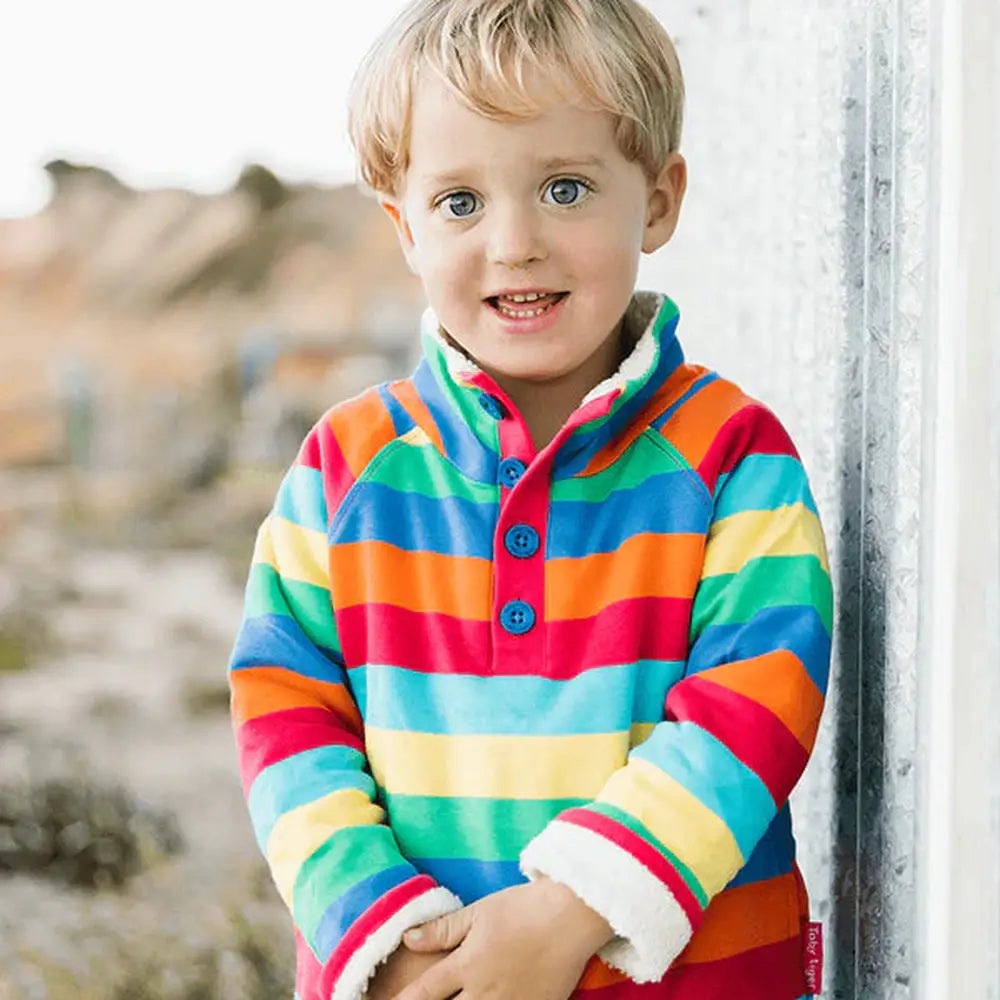 Toby Tiger Multi Stripe Fleece Cosy Fleece 