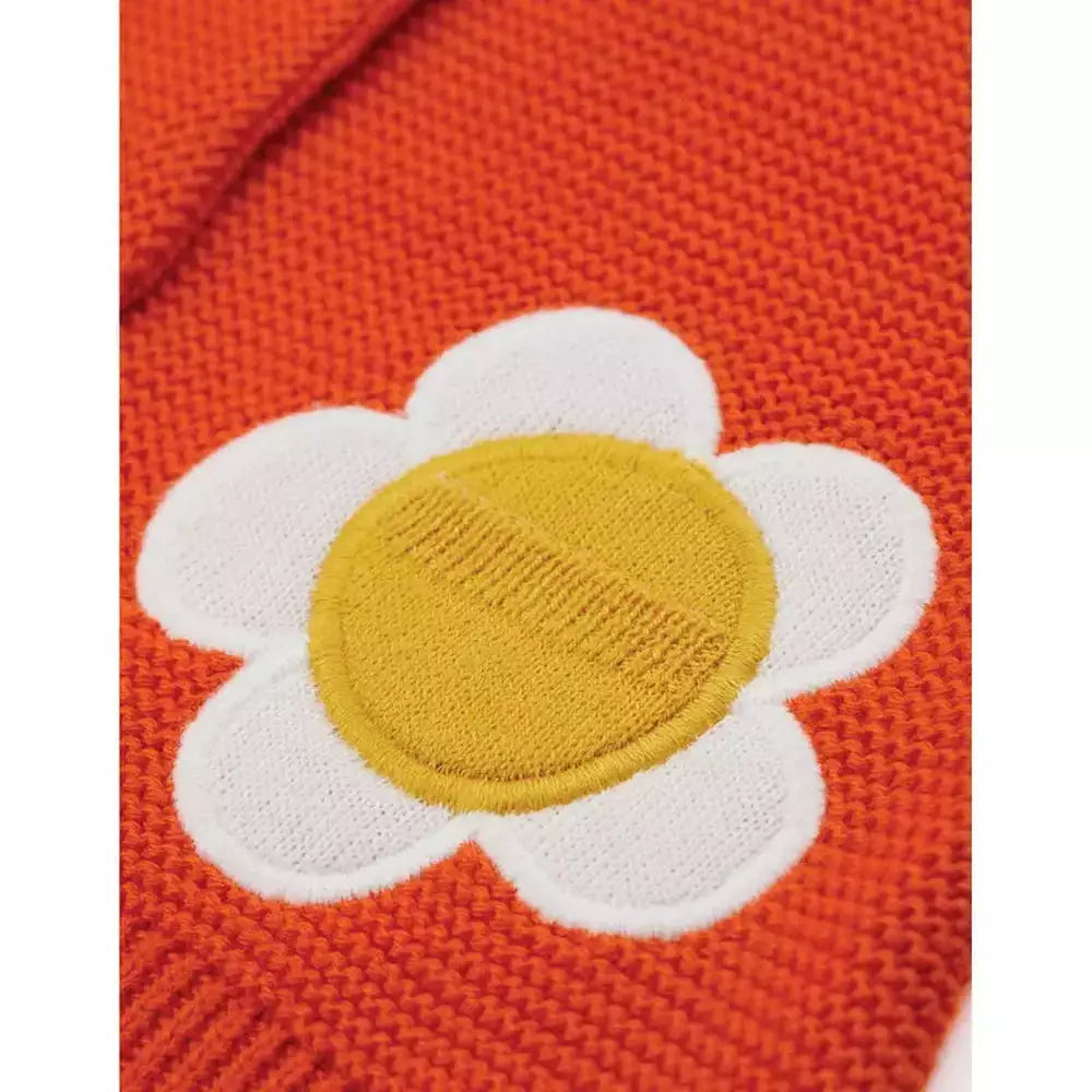 Frugi Patsy Pocket Cardigan - Tiger Orange/ Daisy 