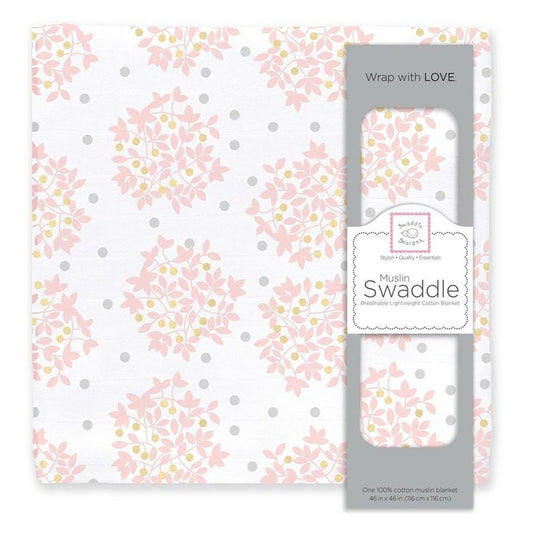Muslin Swaddle Blanket - Pink Heavenly Floral 1