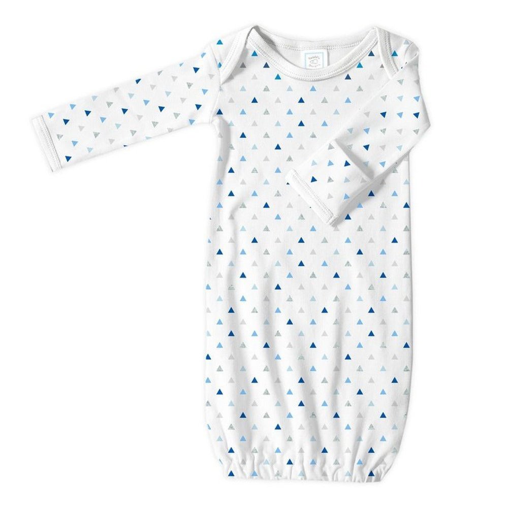 Cotton Gown - Blue Tiny Triangles 1